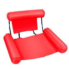Sillón inflable flotante de PVC con tres tubos para adultos (rojo)
