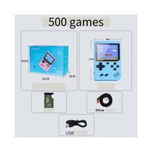 (Blue 500) Kädessä pidettävä videoretropelikonsoli Gameboy Builtin Classic Games Kids Gift Fun