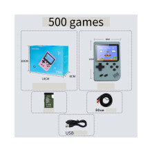 (Harmaa 500) Kädessä pidettävä videoretropelikonsoli Gameboy Sisäänrakennettu Classic Games