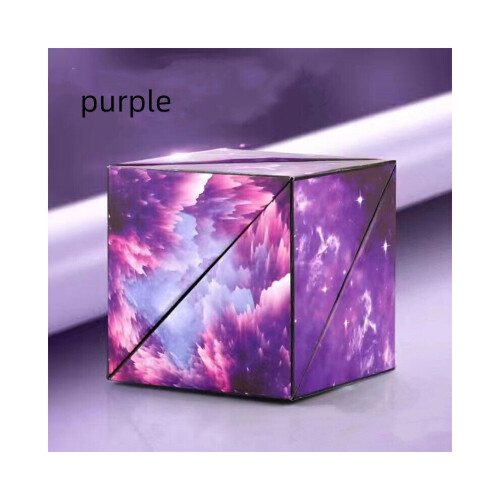(Μωβ) 3d Geometric Infinity Cube Kids Magnetic Puzzle Intelligence Toy Training