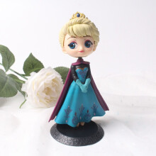 (Μαύρη βάση-Elsa, 17,5cm) Frozen Princess Elsa Anna Sofia Mini Figures PVC Miniatures Kid