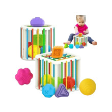 (Quadrato) Baby InnyBin Cubo morbido Montessori Giocattoli educativi per l'ordinamento delle forme Tattile