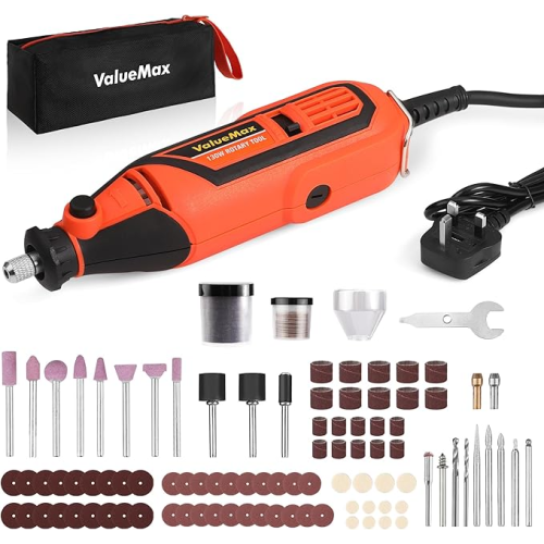 ValueMax Rotary Tool Kit, 130W Powerful Rotary Multi Tool with Variable Speed, Mini Grinder Set with 119pcs Accessories