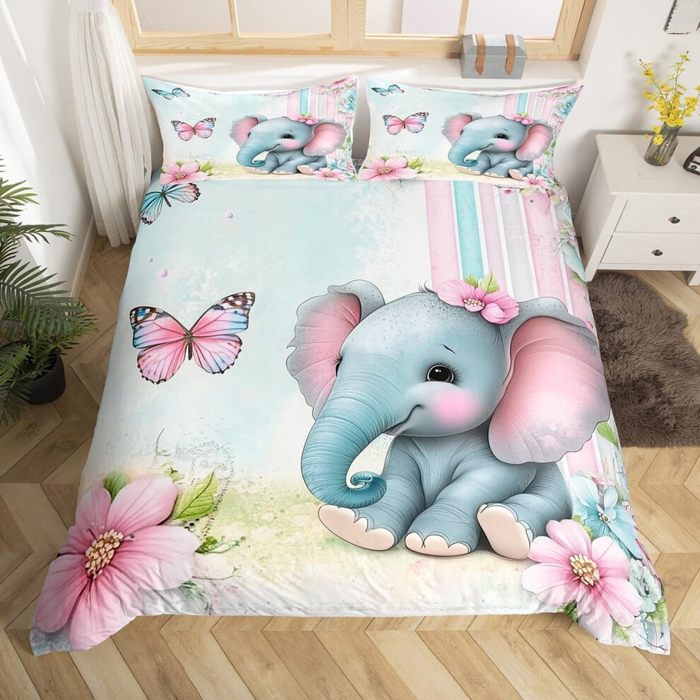 (Gary Blue Pink, King(No Comforter)) Homewish Pink Monkey Bedding Set Double,Jungle Animals Monkey Duvet Cover Cute Leaves Banana Comforter Cover Wildlife Natural Bed Cover for Kids Boys