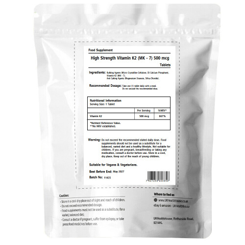 High Strength Vitamin K2 500mcg x 60 Tablets - Menaquinone MK-7 Joint 1