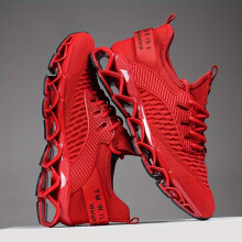(?Red?, 9.5) Versatile Breathable Mesh Men's Sneakers - Shock-Absorbing Casual Shoes for All Seasons