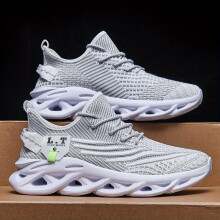 (White, 10.5) Ultra Comfort Men's Knit Running Shoes - Breathable, Shock-Absorbing, Soft Sole, Lace-Up Design for Outdoor Jogging, Spring and Summer