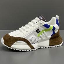 (White Camel, 10.5) 1pair Vintage Style Men'S Breathable Mesh Thick Sole Dad Sneakers - Casual Sports Running Shoes with Lace-Up Closure, Faux & Fabric Upper
