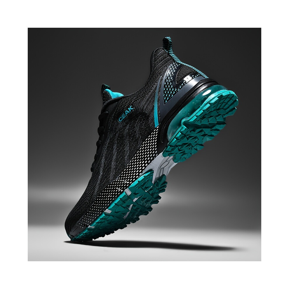 Bghone (Dark Green Color, 12) Shock Absorption Breathable Running Shoes, Non Slip Lace Up Sneakers For Men's Outdoor Training Workout