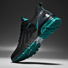 (Dark Green color, 12.5) Shock Absorption Breathable Running Shoes, Non Slip Lace Up Sneakers For Men's Outdoor Training Workout
