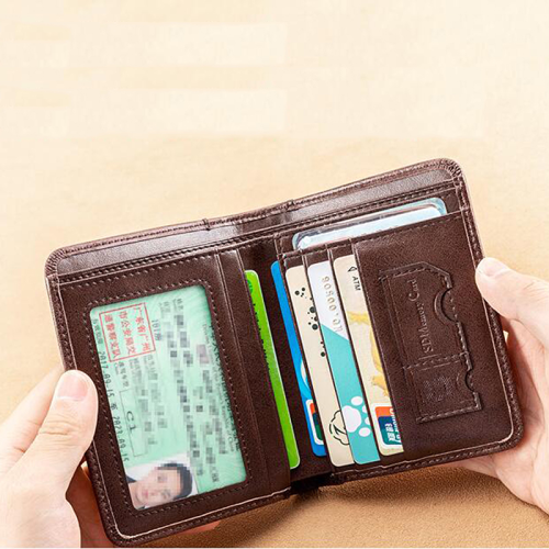(coffee) Men Wallet Genuine Leather Rfid Blocking Double Wa 1
