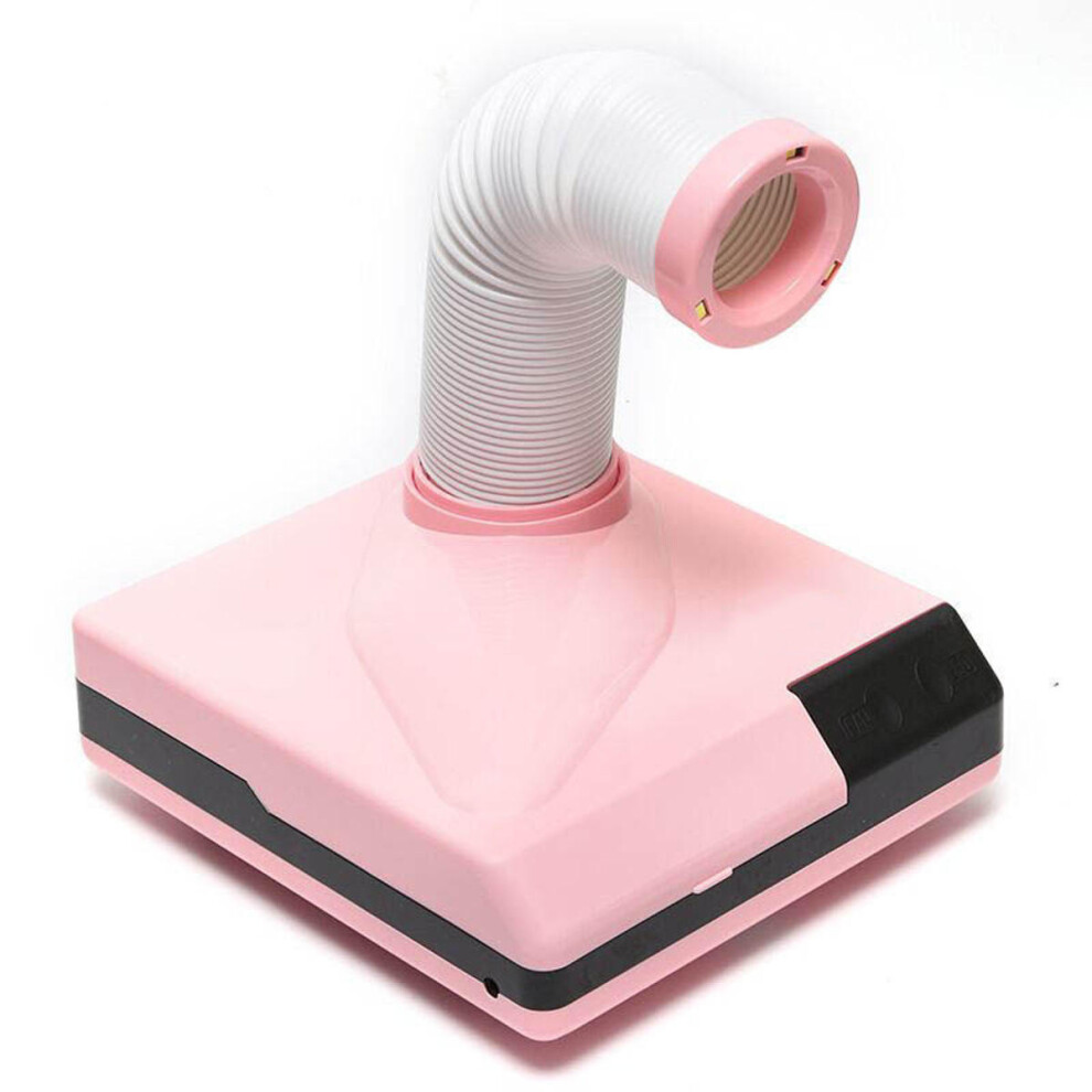 (Pink, US Plug) 360 Rotation 60W Nail Art Dust Collector Suction Cleaner Manicure Salon Machine