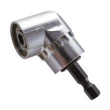 (Silvery) Screwdriver Head 105-Degree Bend Device Suitable for Electric Drill Extension Parts