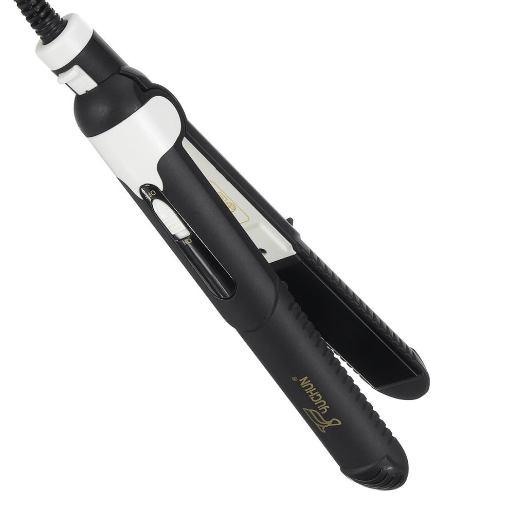 Greenzech 2 In 1 Portable Curler Straightener Tourmaline Ionic Flat Iron Heat Up Fast 220V Hair Curler