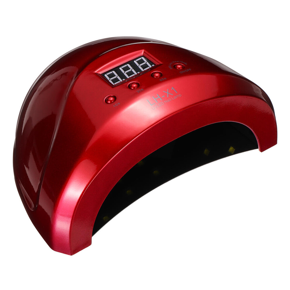 (Red, AU Plug) 250W UV Nail Lamp Quick Sensor 30 LED Light Polish Gel Dryer Art Curing Polish Gel Dryer Machine