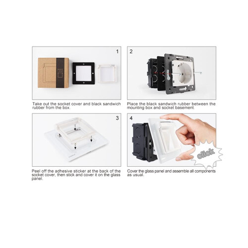 (Grey) EU Standard Socket Waterproof Cover Plastic Decorative for Light Switch 2