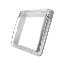 (Grey) EU Standard Socket Waterproof Cover Plastic Decorative for Light Switch