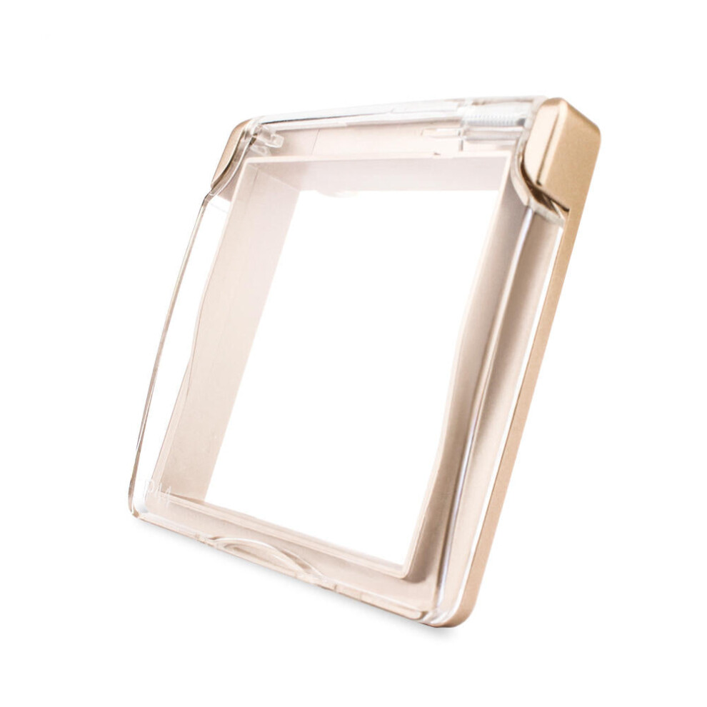(Golden) EU Standard Socket Waterproof Cover Plastic Decorative for Light Switch