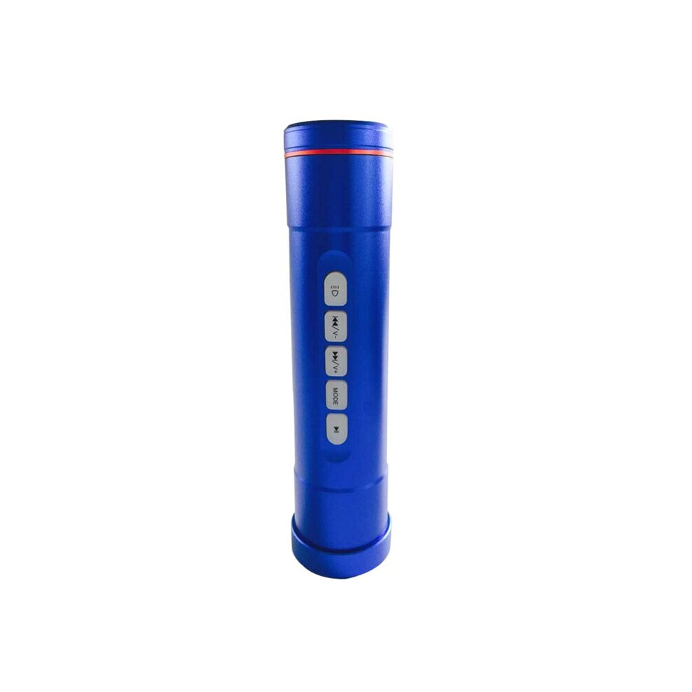 (Blue) Bike Outdooors Speaker Flashlight Light Powerbank Mountain Bicycle Lamps Support Tf Card