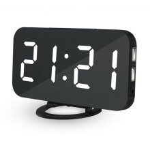 (White) Wireless Electronic LED Digital Desktop Decoration Auto-Brightness-Adju