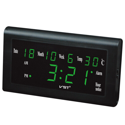 (White) Model B Fluorescent Message Board Alarm Clock Memo Calendar Thermometer Light 2