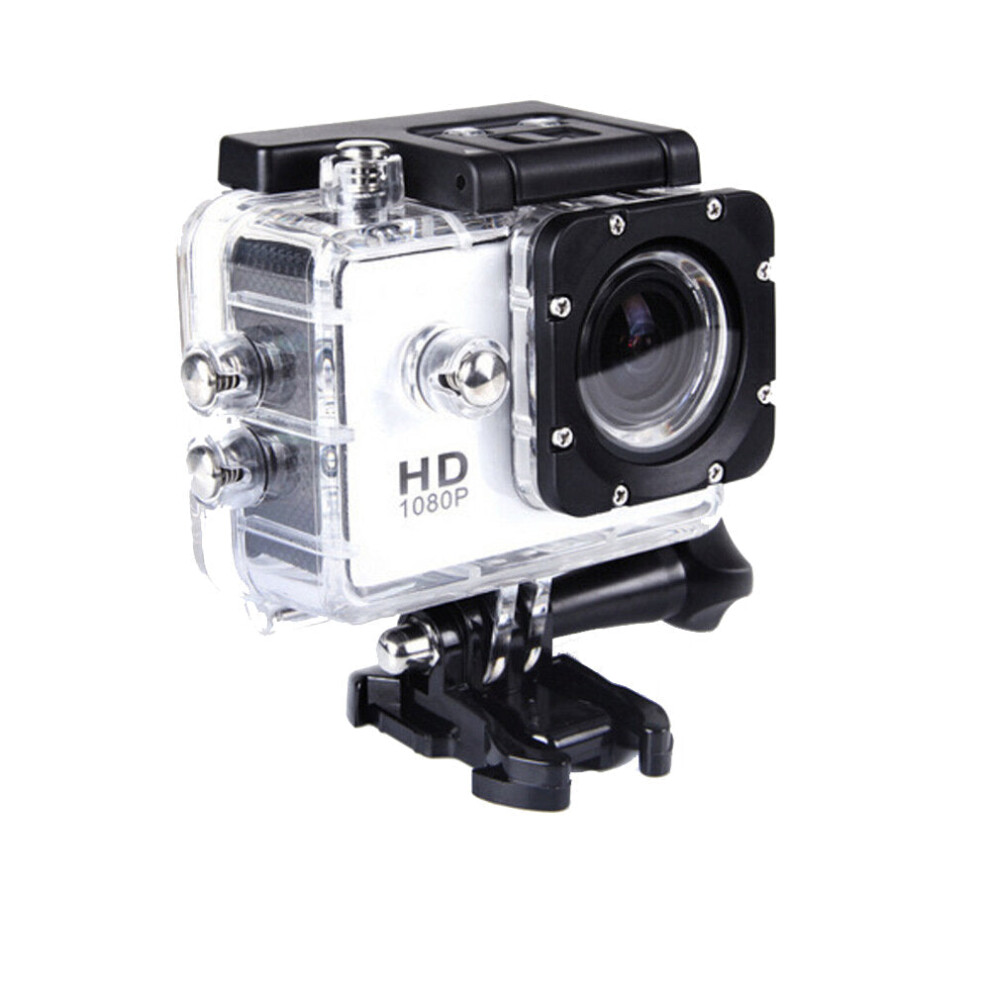 (White) Sports Camera Wide Angle Lens 140 Degrees 1080P Waterproof Outdoor Aerial Cam Recorder
