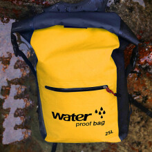 (Yellow) Outdoor Portable Folding Waterproof Backpack Sports Rafting Kayaking Canoeing Travel Bag