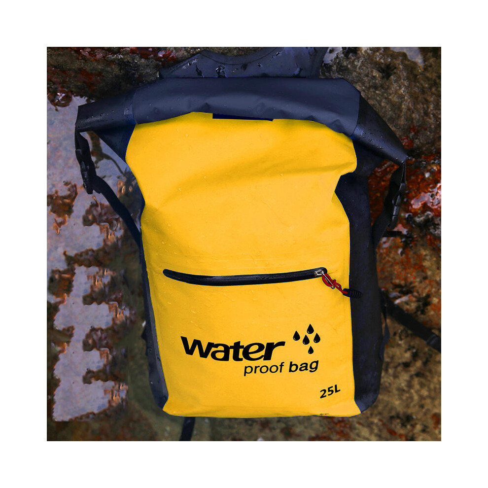 (Yellow) Outdoor Portable Folding Waterproof Backpack Sports Rafting Kayaking Canoeing Travel Bag