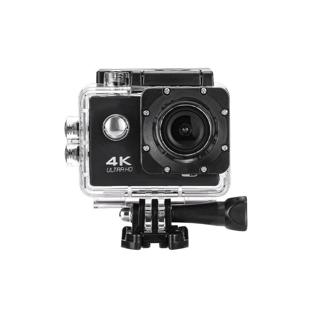 16MP Waterproof Wireless Action Camera, 1080P Video, 140 Angle, Rechargeable, Black, No Stabilization, 2" Display