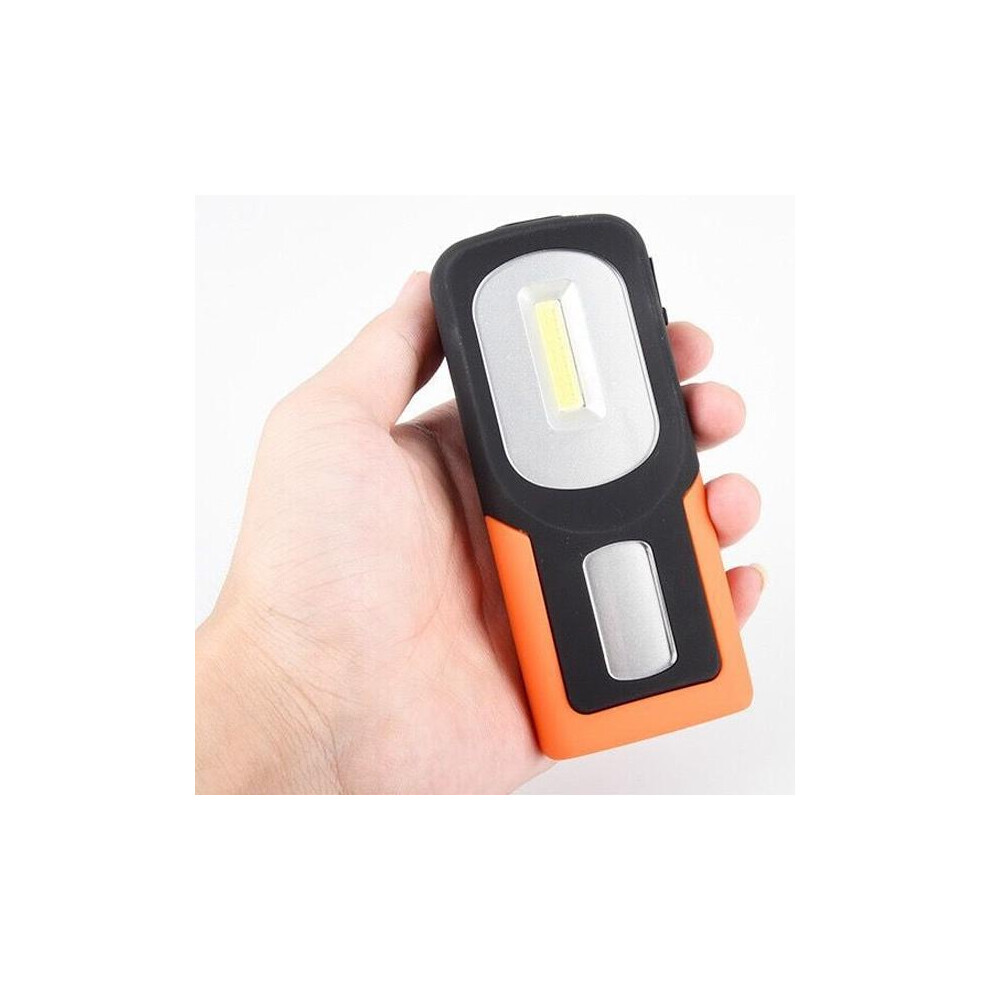 (Orange) 5W Portable COB LED USB Rechargeable Magnetic Work Light Folding Hook Tent Camping Torch Flashlight