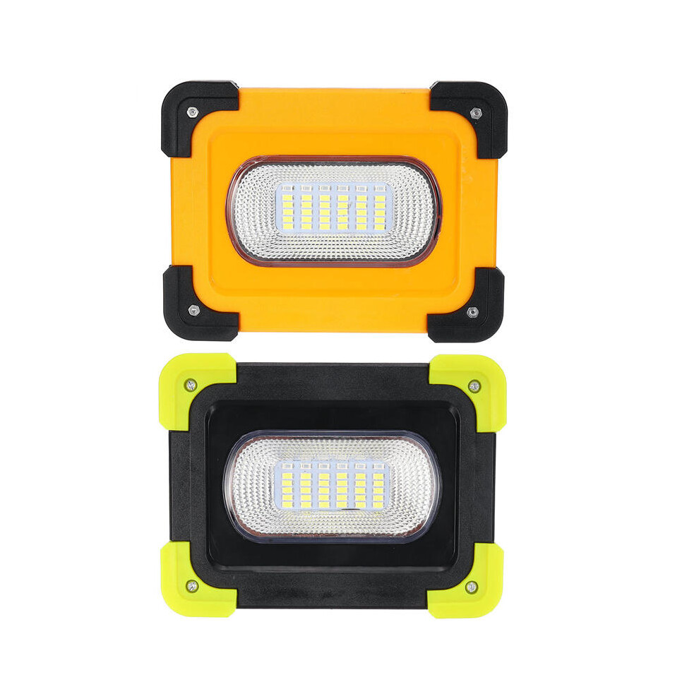 (Yellow) 60W Foldable Solar Work Light USB Charging Portable Spotlight Camping Emergency