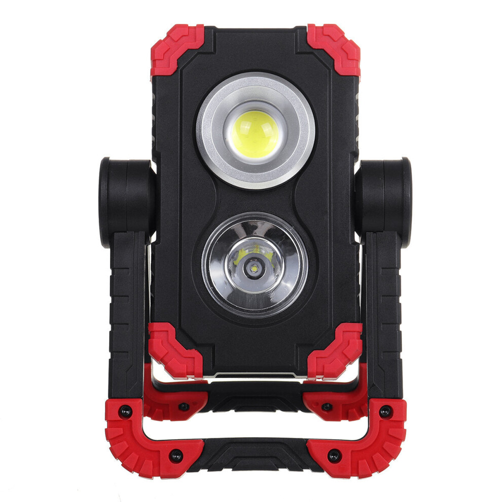 (Red) COB LED Work Light Camping Emergency Inspection Flashlight Spot Flood Lamp Stand