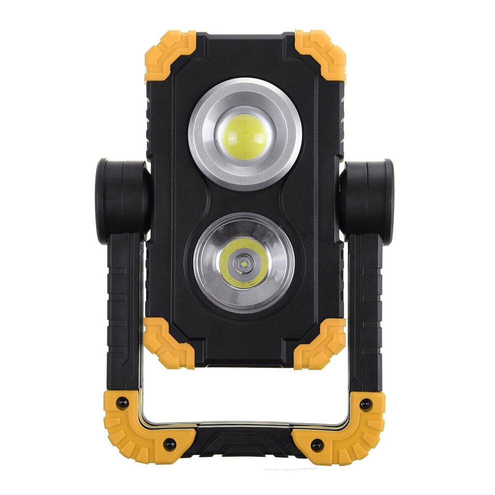 (Yellow) COB LED Work Light Camping Emergency Inspection Flashlight Spot Flood Lamp Stand