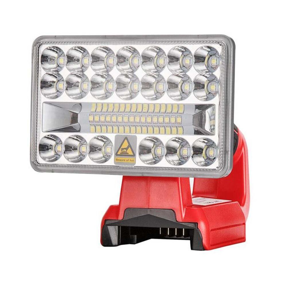 (Red, M) 5 Inch LED Work Light Indoors Outdoors Long Shot USB Rechargeable Spotlight Light Flashlight Tool Light For 14.4/18V Lithium Battery
