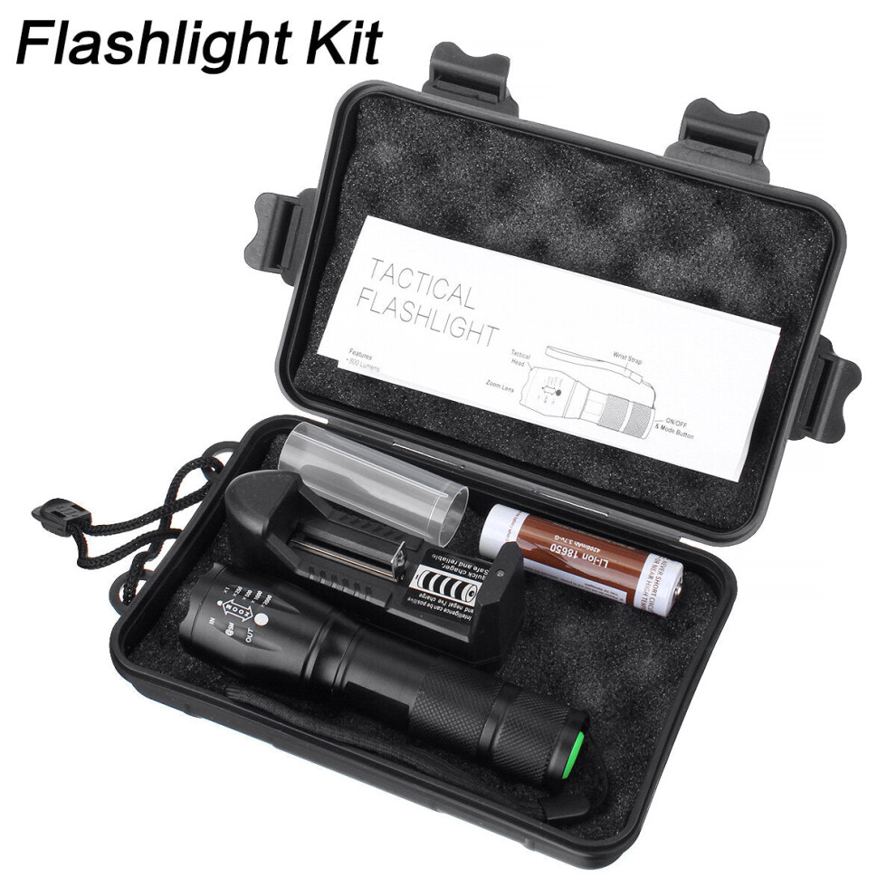 (flashlight kit) LED Flashlight 18650 Torch Work Light Headlamp Headlight Fishing Lamp