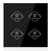 (UK Standard 4 Gang) 1/2/3/4Gang WIFI Smart Wall Light Remote Touch Switch Panel work with Alexa /Google Home