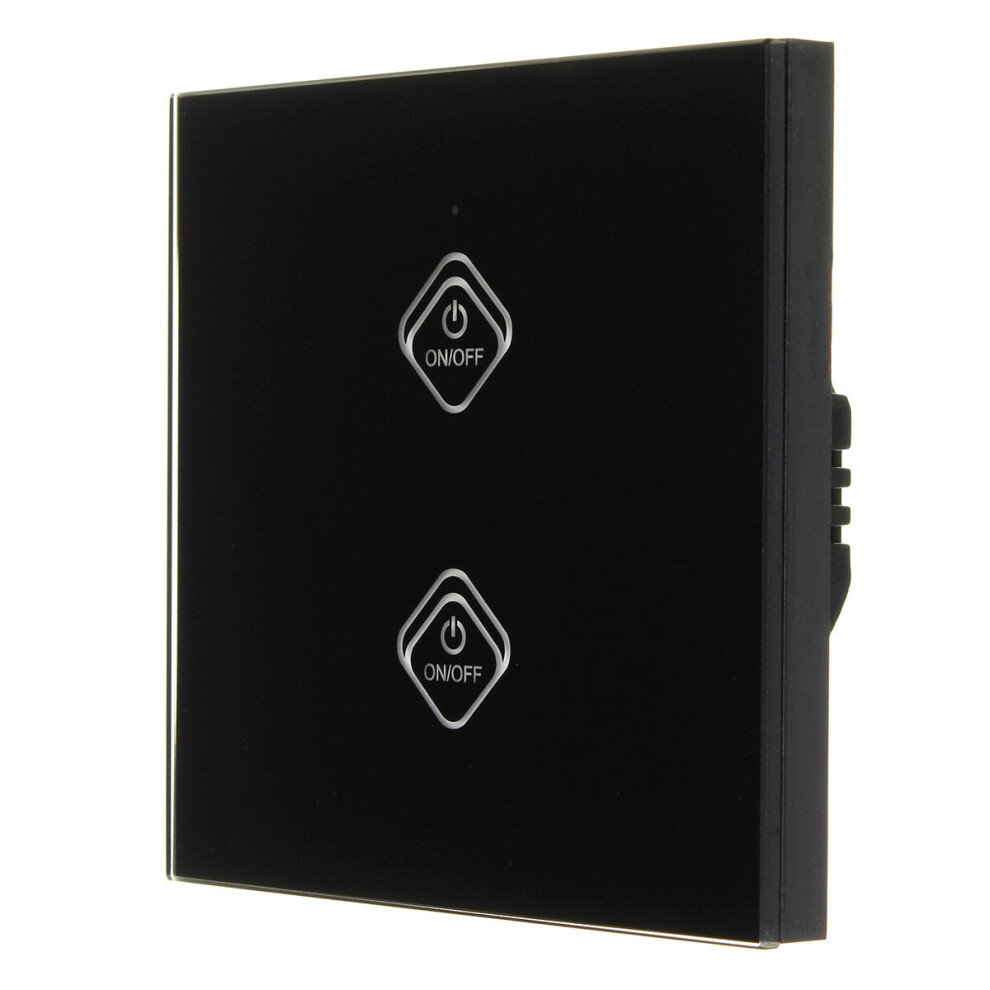 (EU Standard 2 Gang) 1/2/3/4Gang WIFI Smart Wall Light Remote Touch Switch Panel work with Alexa /Google Home