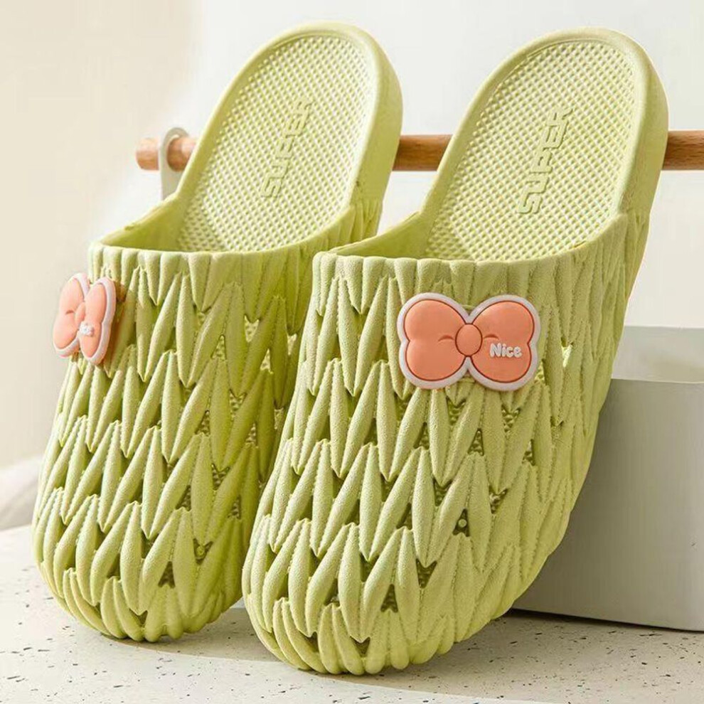 (green, 39) 2024 Summer New Hole Shoes Closed Toe Slippers Women's Non-slip Cute Casual Home Outdoor Wear Soft Bottom Bathroom Breathable