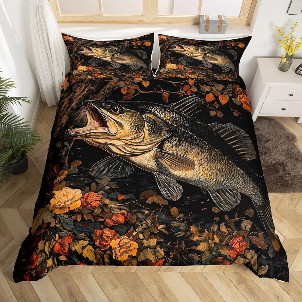 (Black Brown, Single(No Comforter)) Homewish Wild Duck Duvet Cover Double, Hunting Farmhouse Bedding Sets For Kids Teens Adults, Animals Rustic Woodla-image-OPC-PGPF5Q2-NEW