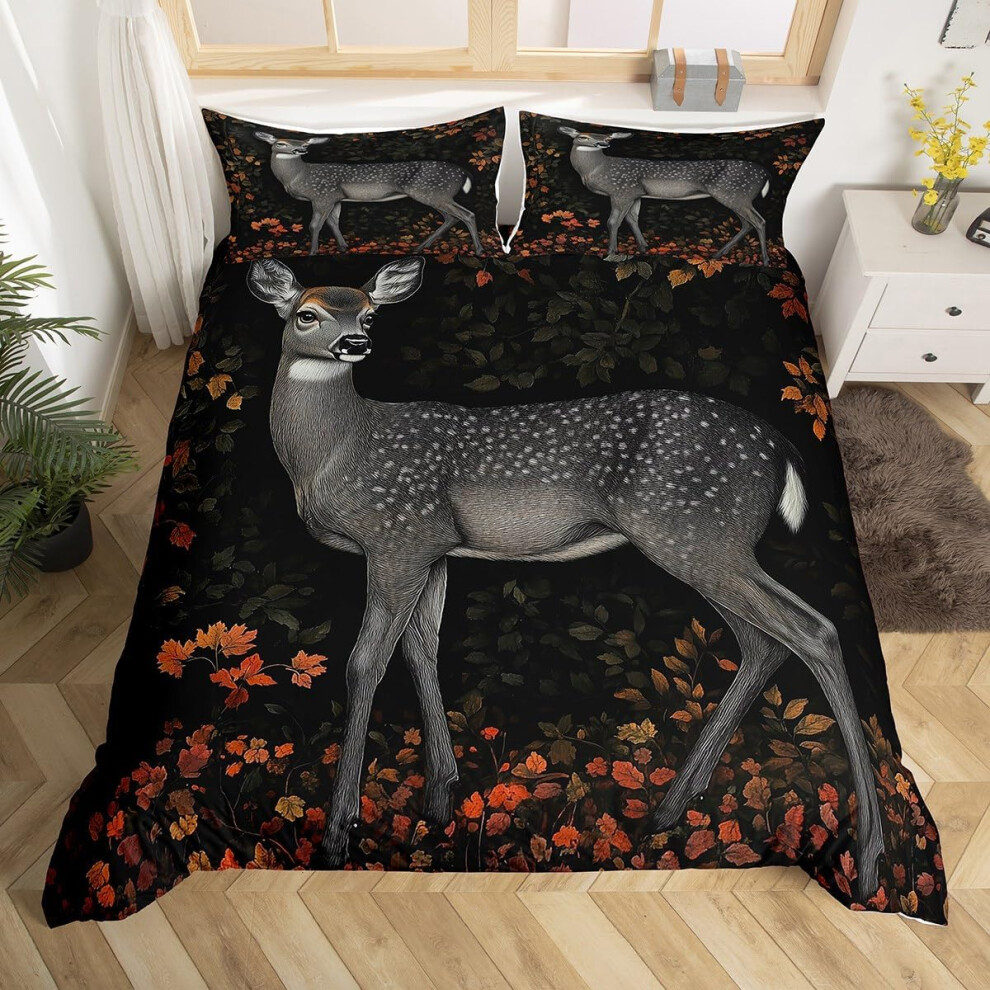 (Gray King(No Comforter)) Homewish Wild Duck Duvet Cover Double, Hunting Farmhouse Bedding Sets For Kids Teens Adults, Animals Rustic Woodland Orange