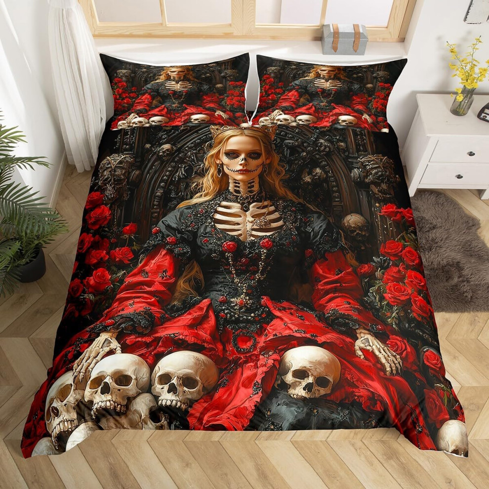 (Black and Red, Double(No Comforter)) Homewish Gary Tiger Bedding Set Orange Rose Painting Comforter Cover,Romantic Tigers Duvet Cover Double African