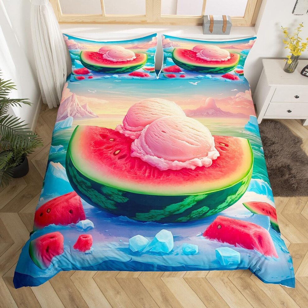 (Red Green, Double(No Comforter)) Homewish Gary Tiger Bedding Set Orange Rose Painting Comforter Cover,Romantic Tigers Duvet Cover Double African Safa