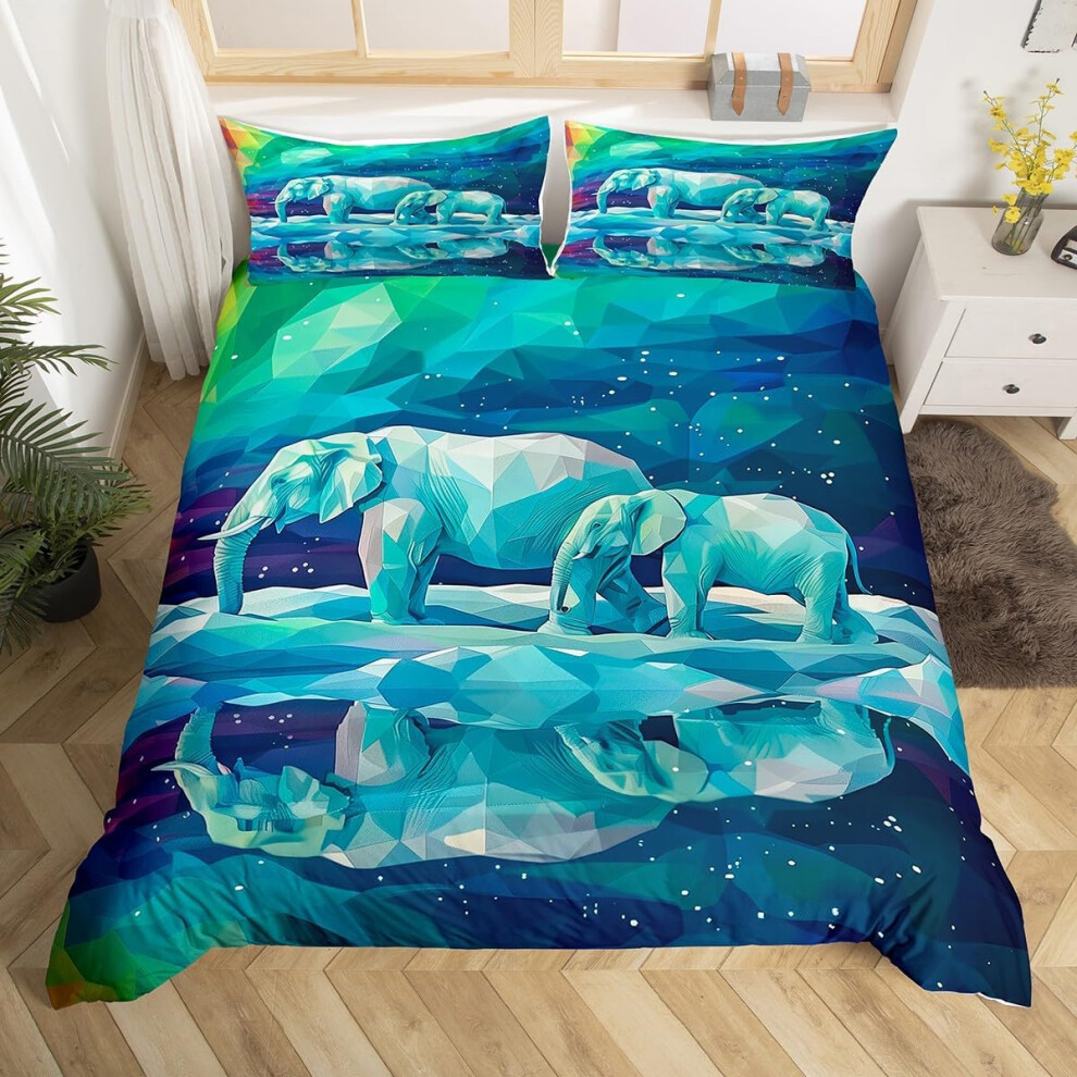 (Teal Blue, Double(No Comforter)) Homewish Gary Tiger Bedding Set Orange Rose Painting Comforter Cover,Romantic Tigers Duvet Cover Double African Safa