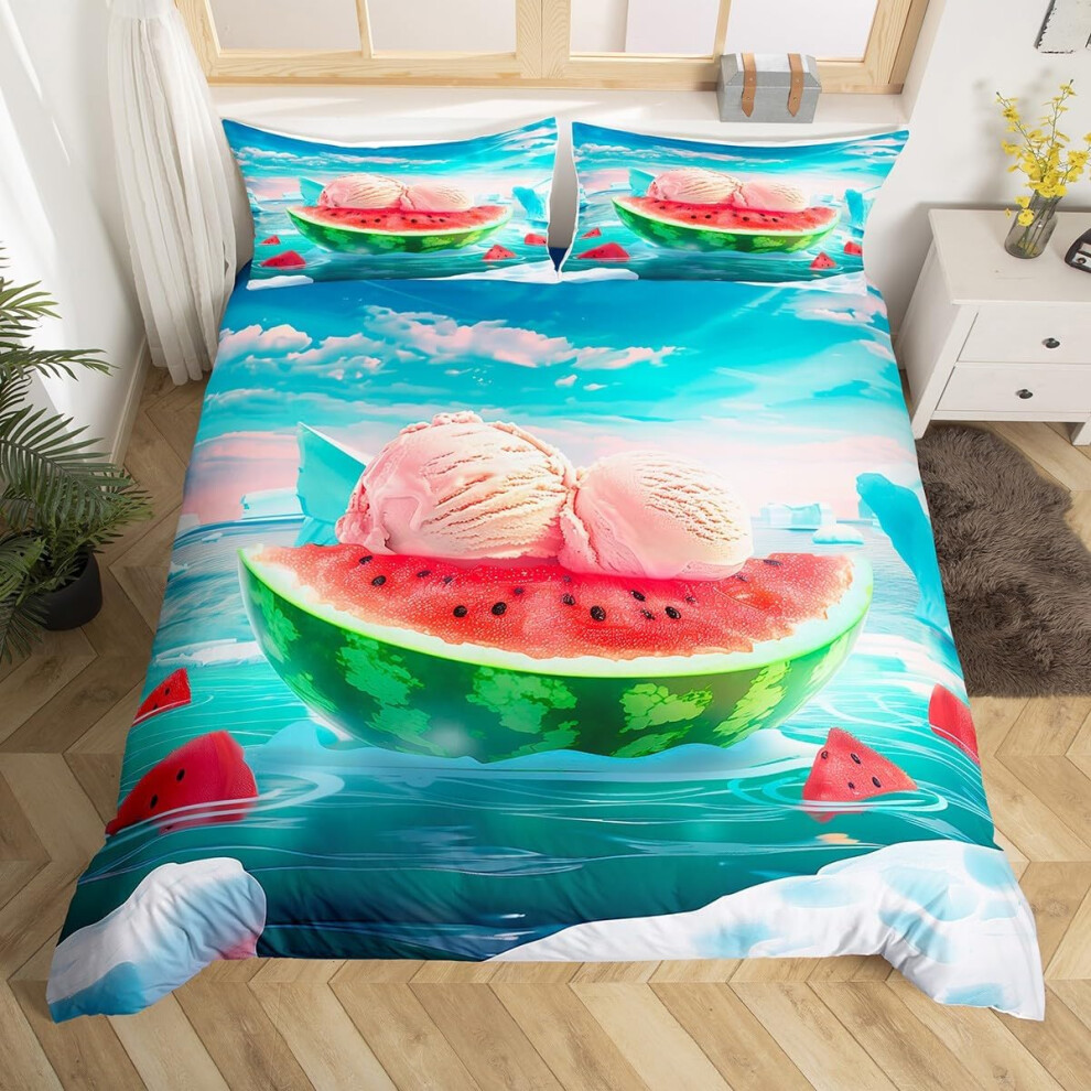 (Red Blue, Single(No Comforter)) Homewish Gary Tiger Bedding Set Orange Rose Painting Comforter Cover,Romantic Tigers Duvet Cover Double African Safari Animals Quilt Cover for Kids