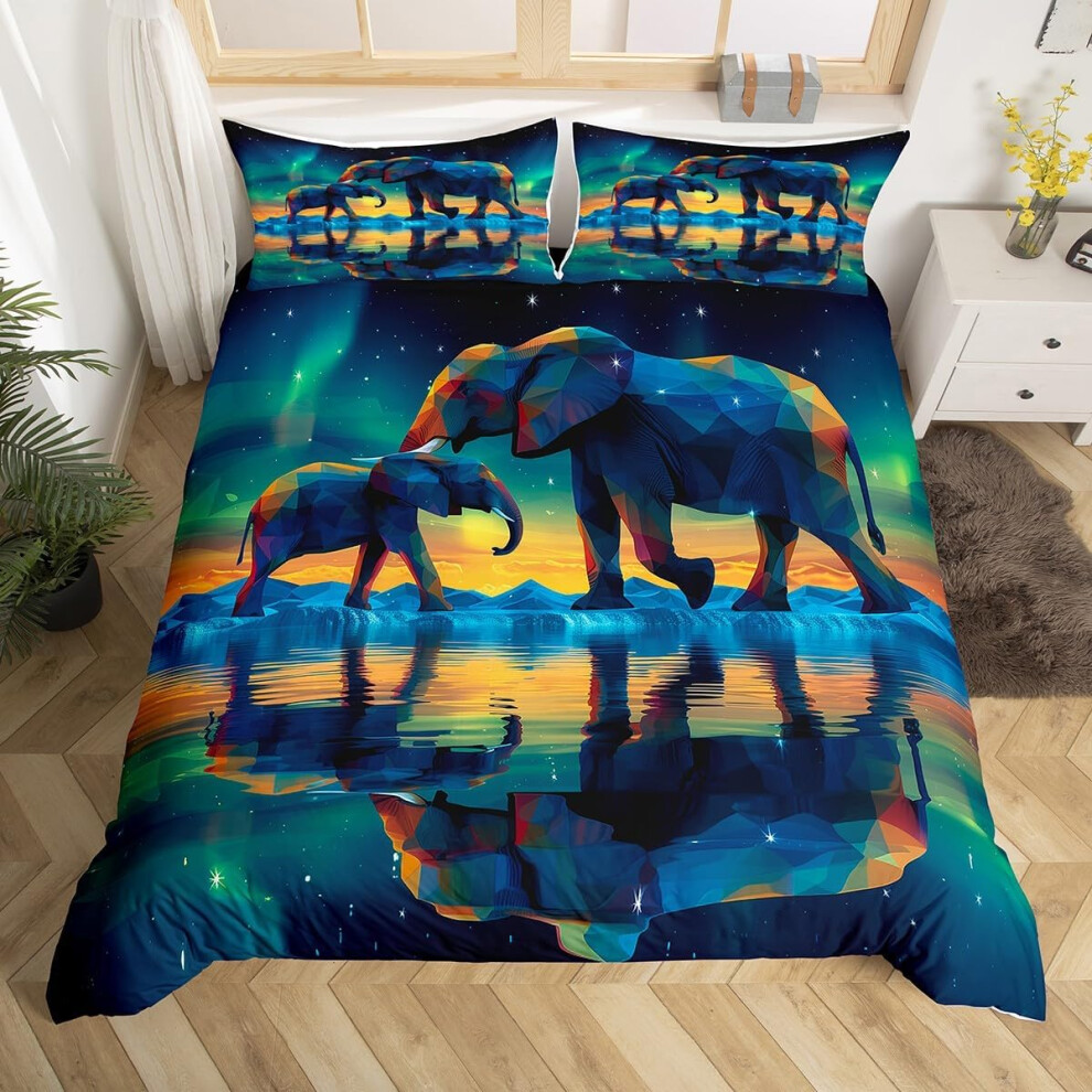 (Blue Gareen, Super King(No Comforter)) Homewish Gary Tiger Bedding Set Orange Rose Painting Comforter Cover,Romantic Tigers Duvet Cover Double Africa