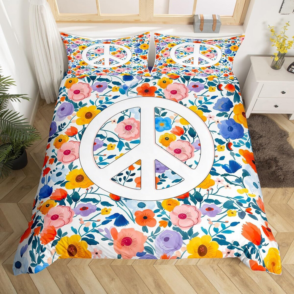 (Pink Purple, Double(No Comforter)) Homewish Paris Bedding Set Romantic Eiffel Tower Painting Comforter Cover,Fall Leaves Cityscape Duvet Cover Double