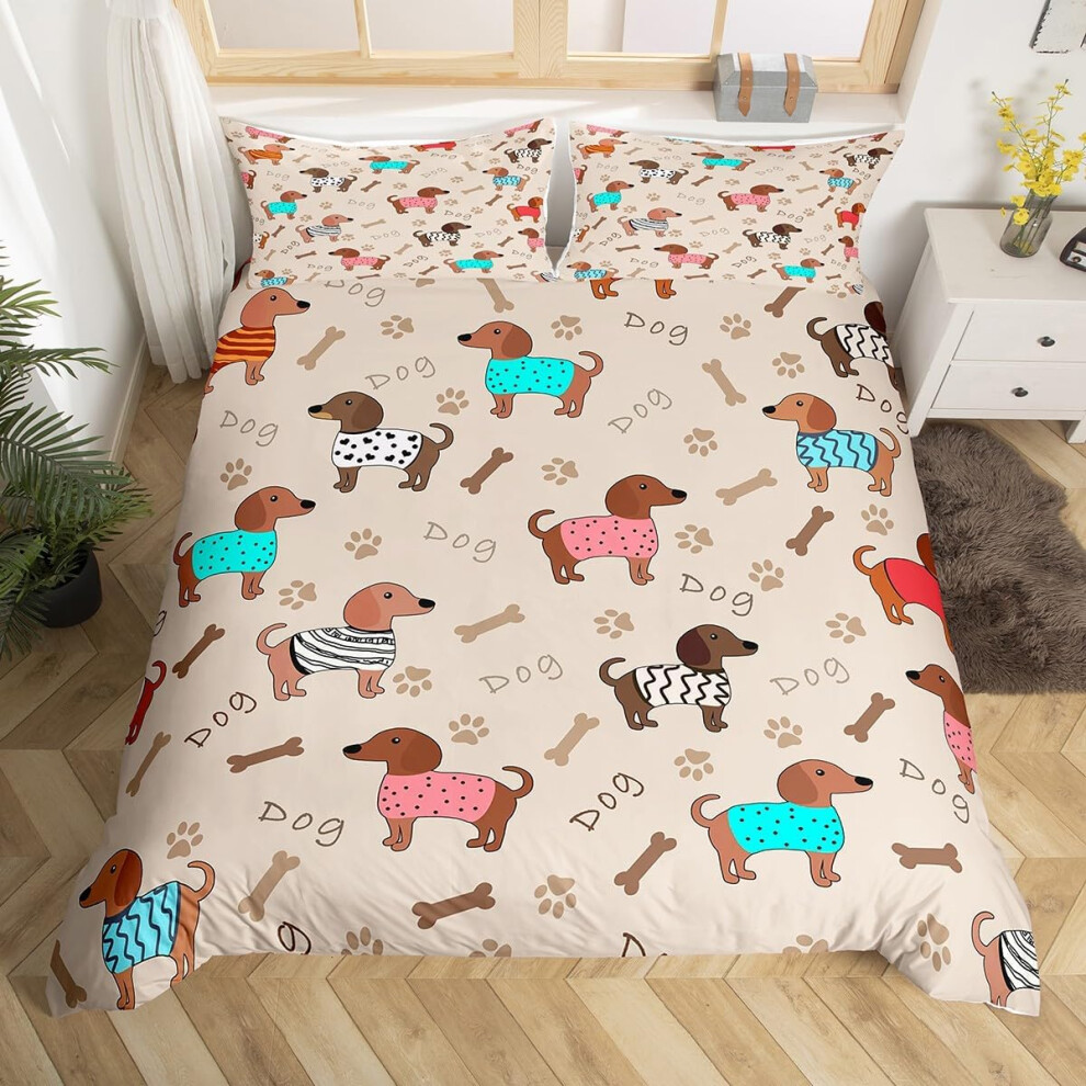 (Yellow Green, Double(No Comforter)) Coffee Gnome Bedding Set Double,Cartoon Gnome for Coffee Lovers Duvet Cover,Brown And White Gnome Comforter Cover