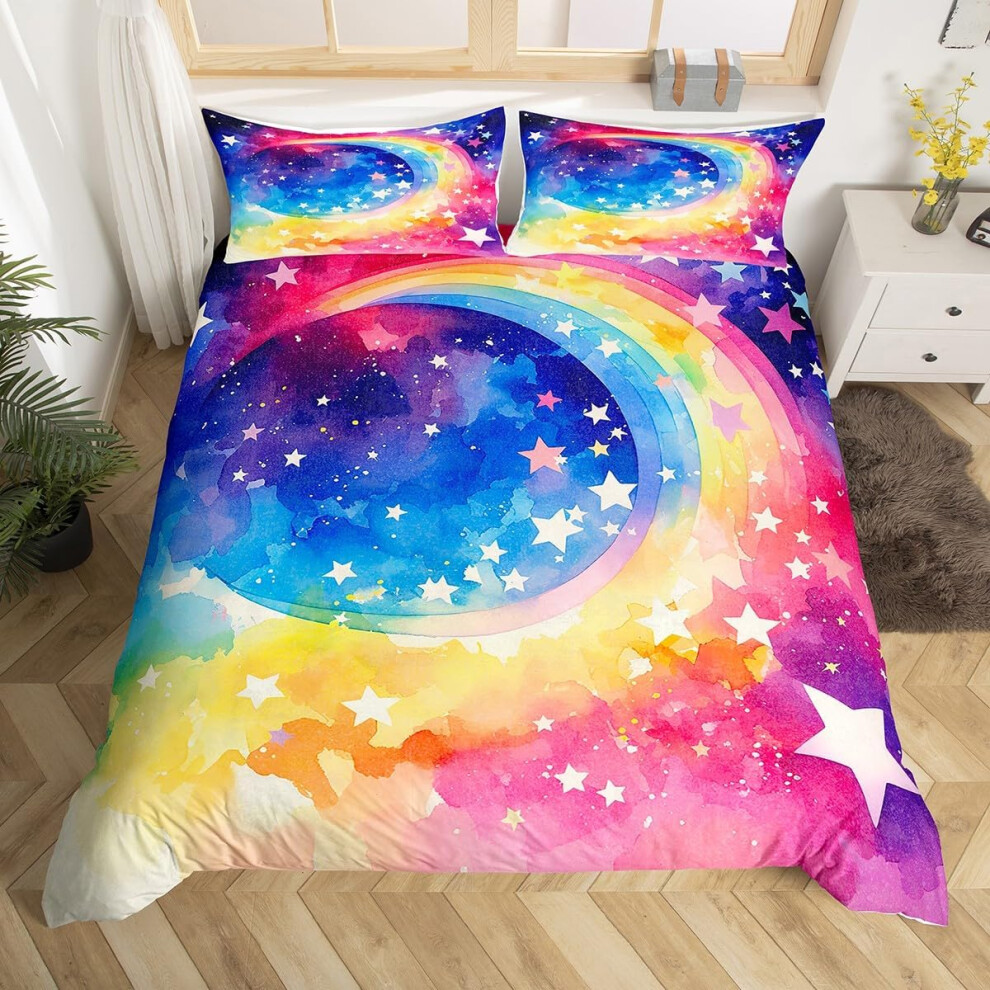 (Purple, Single(No Comforter)) Coffee Gnome Bedding Set Double,Cartoon Gnome for Coffee Lovers Duvet Cover,Brown And White Gnome Comforter Cover for K
