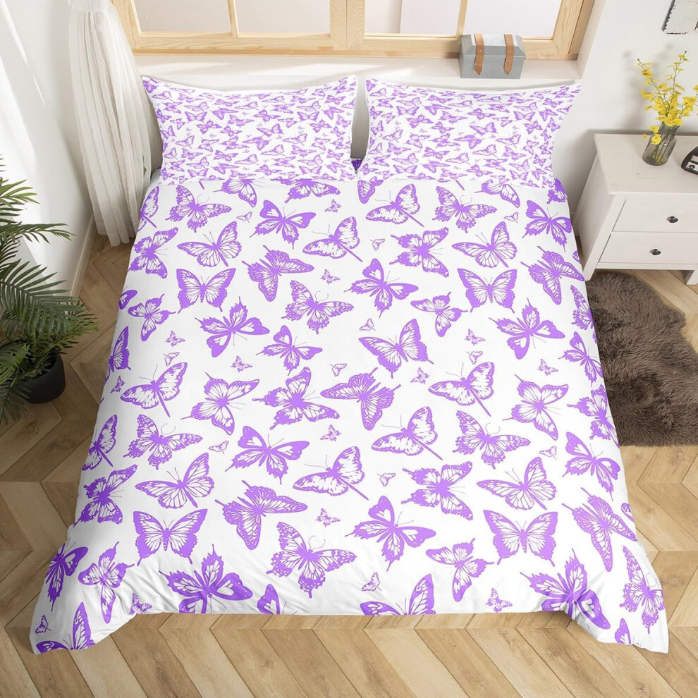 (Purple, Super King(No Comforter)) Coffee Gnome Bedding Set Double,Cartoon Gnome for Coffee Lovers Duvet Cover,Brown And White Gnome Comforter Cover f
