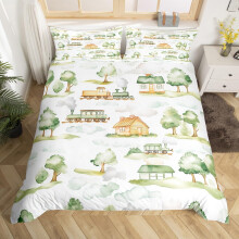 (White Green, Double(No Comforter)) High Heels Bedding Set Romantic Petals Print Double Comforter Cover Woman Girls Pink Decor for Bedroom,Paris Eiffel Tower Pattern Duvet Cover Couple
